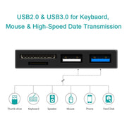 ROCKETEK RT-SGO727 USB 3.0 + USB 2.0 + Micro USB Interface Hub for Microsoft Surface Go, with 2 TF Card & SD Card Slots