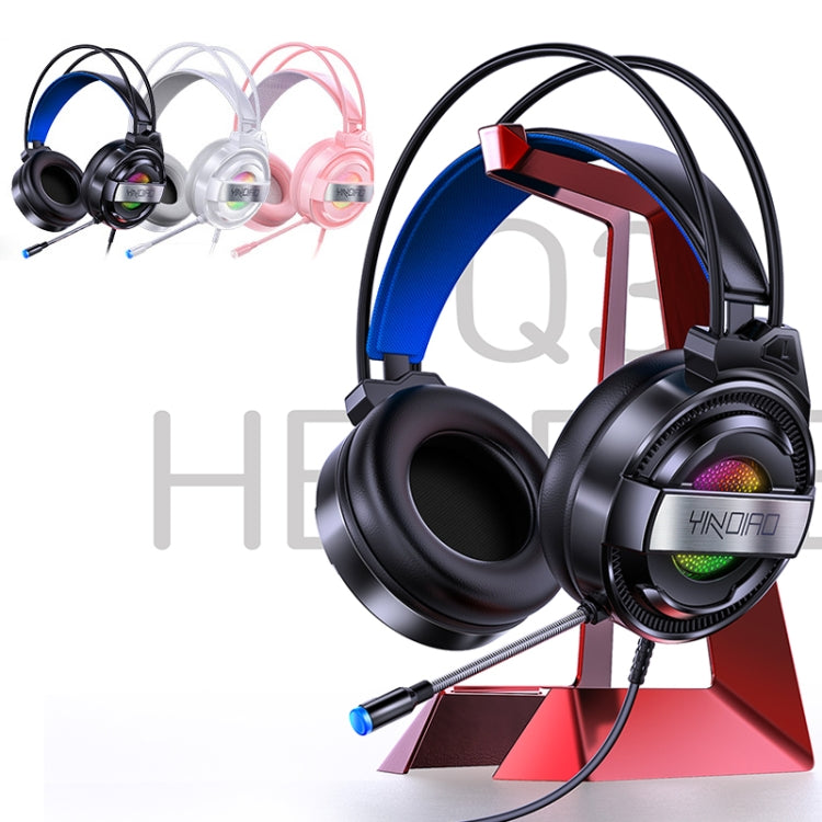 YINDIAO Q3 USB + Dual 3.5mm Wired E-sports Gaming Headset with Mic & RGB Light, Cable Length: 1.67m(White) - free shipping - PMC Jewellery - Order now!