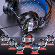 YINDIAO Q3 USB + Dual 3.5mm Wired E-sports Gaming Headset with Mic & RGB Light, Cable Length: 1.67m(White)