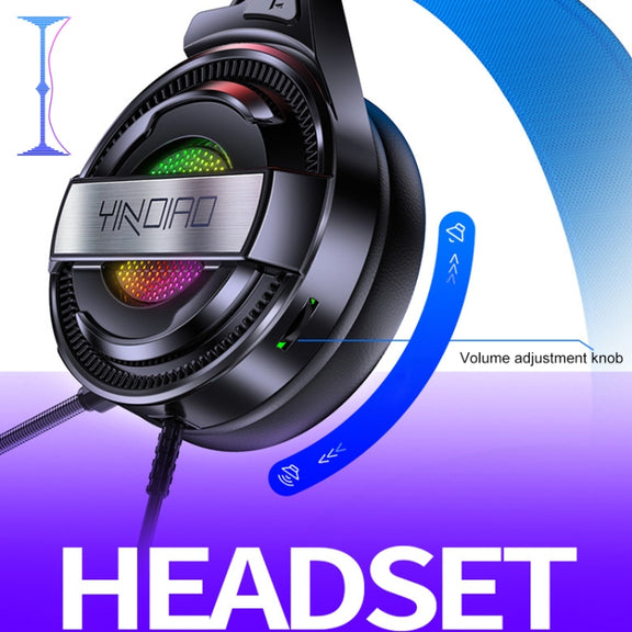 YINDIAO Q3 USB + Dual 3.5mm Wired E-sports Gaming Headset with Mic & RGB Light, Cable Length: 1.67m(White)