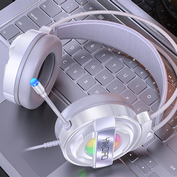 YINDIAO Q3 USB Wired E-sports Gaming Headset with Mic & RGB Light, Cable Length: 1.67m (White) - free shipping - PMC Jewellery - Order now!