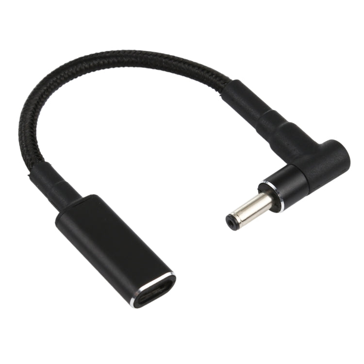 PD 100W 18.5-20V 3.5 x 1.35mm Elbow to USB-C / Type-C Adapter Nylon Braid Cable - free shipping - PMC TechLife - Order now!
