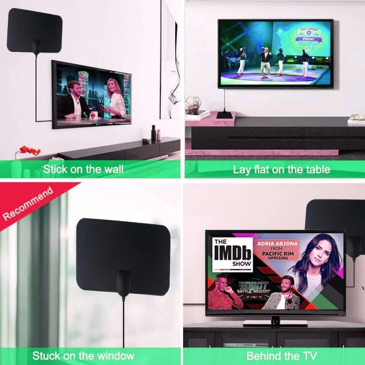 AN-1001 5dBi/25dBi Indoor  HDTV Antenna with Dual-side Sticker, VHF170-230/UHF470-862MHz(Black) - DVB-T & Simulation Antenna by PMC TechLife | Online Shopping South Africa | PMC TechLife | Buy Now Pay Later Mobicred