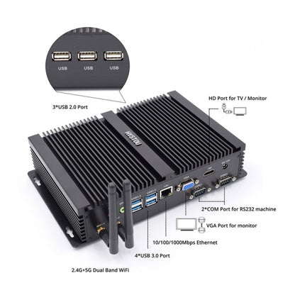 HYSTOU FMP04 i5 7200U Mini PC, Intel Core i5 7200U Processor Dual Core up to 3.1GHz, RAM: 4GB, ROM: 128GB, Support Windows 7 / 8 / 10 / Linux OS - free shipping - PMC Jewellery - Order now!