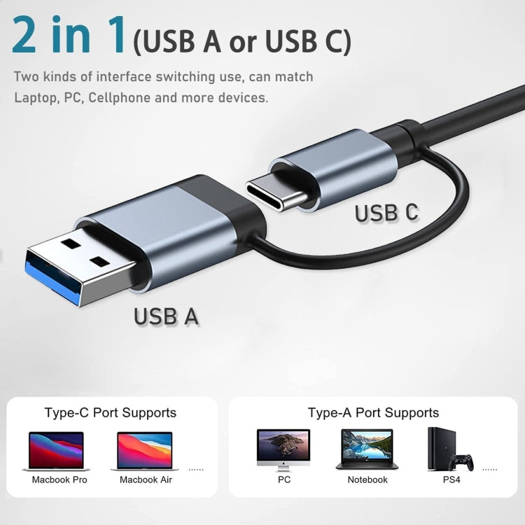 BYL-2208 5 in 2 USB + USB-C / Type-C to USB Multifunctional Docking Station HUB Adapter - USB HUB by PMC Jewellery | Online Shopping South Africa | PMC Jewellery | Buy Now Pay Later Mobicred