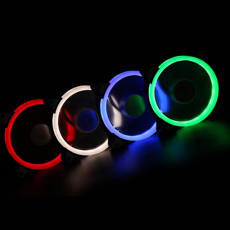 Color LED 12cm 3pin Computer Components Chassis Fan Computer Host Cooling Fan Silent Fan Cooling, with Power Connection Cable & Blue Light(Blue)