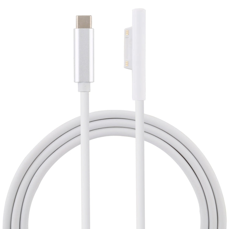 Surface Pro 7 / 6 / 5 to USB-C / Type-C Male Interfaces Power Adapter Charger Cable for Microsoft Surface Pro 7 / 6 / 5 / 4 / 3 / Microsoft Surface Go(White) - Power Cord by PMC TechLife | Online Shopping South Africa | PMC TechLife | Buy Now Pay Later Mobicred