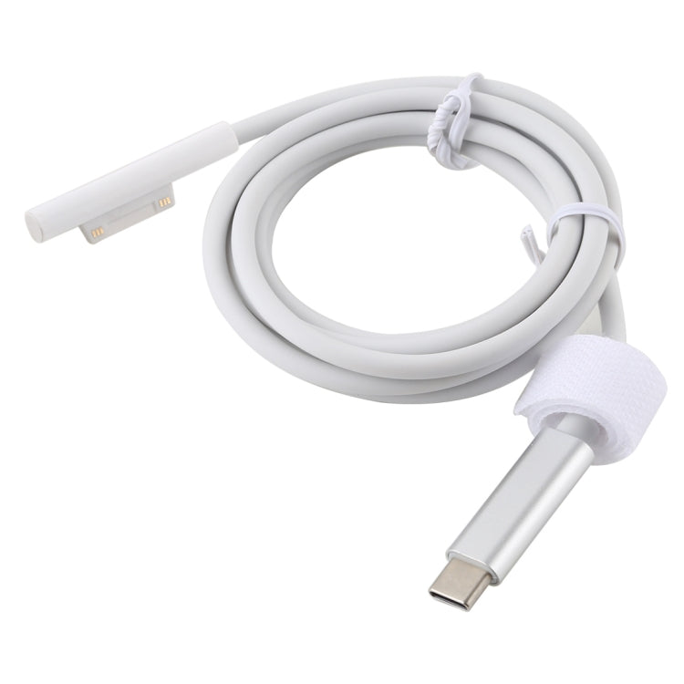Surface Pro 7 / 6 / 5 to USB-C / Type-C Male Interfaces Power Adapter Charger Cable for Microsoft Surface Pro 7 / 6 / 5 / 4 / 3 / Microsoft Surface Go(White) - Power Cord by PMC TechLife | Online Shopping South Africa | PMC TechLife | Buy Now Pay Later Mobicred