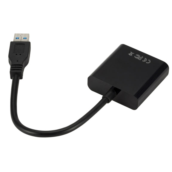 External Graphics Card Converter Cable USB3.0 to VGA, Resolution: 1080P(Black)