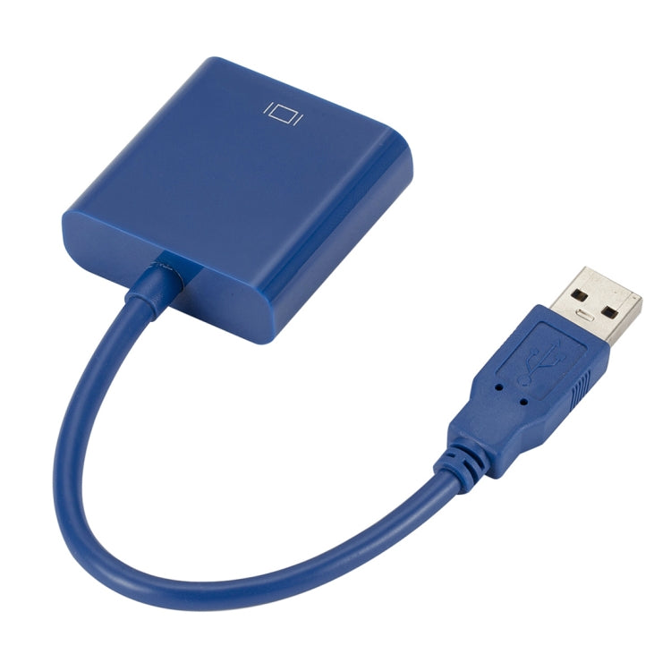 External Graphics Card Converter Cable USB3.0 to VGA, Resolution: 1080P(Blue)