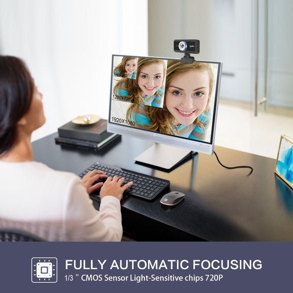 HXSJ S90 30fps 1 Megapixel 720P HD Webcam for Desktop / Laptop / Android TV, with 8m Sound Absorbing Microphone, Cable Length: 1.5m