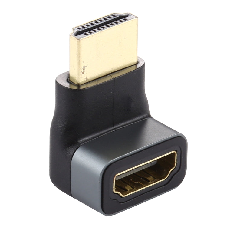 HDMI male to HDMI Female 90 Degree Elbow Head Aluminium Alloy Adapter(Black) - Adapter by PMC TechLife | Online Shopping South Africa | PMC TechLife