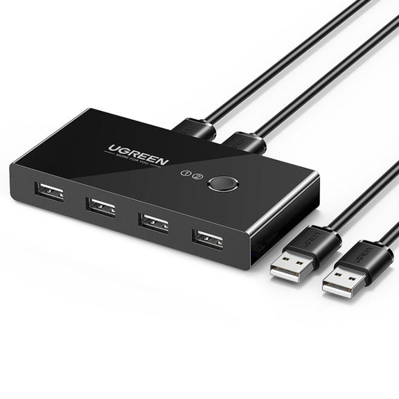 Ugreen USB Switch Selector 2 USB Ports Sharing 4 USB Ports Switcher Adapter for Mouse, Keyboard, Printer