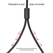 REXLIS 3635 3.5mm Male to Dual RCA Gold-plated Plug Black Cotton Braided Audio Cable for RCA Input Interface Active Speaker, Length: 10m