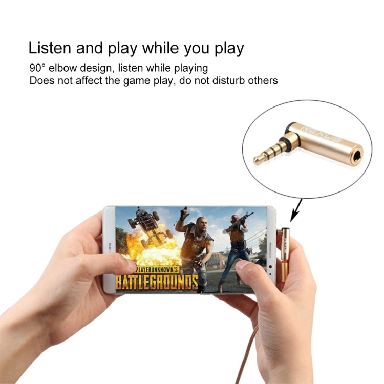 REXLIS BK3567 3.5mm Male + 3.5mm Female L-shaped 90 Degree Elbow Gold-plated Plug Gold Audio Interface Extension Adapter for 3.5mm Interface Devices, Support Earphones with Microphone - free shipping - PMC Jewellery - Order now!