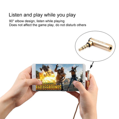 REXLIS BK3567 3.5mm Male + 3.5mm Female L-shaped 90 Degree Elbow Gold-plated Plug Gold Audio Interface Extension Adapter for 3.5mm Interface Devices, Support Earphones with Microphone - free shipping - PMC Jewellery - Order now!