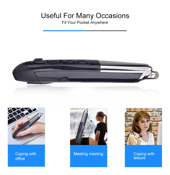 PR-08 6-keys Smart Wireless Optical Mouse with Stylus Pen & Laser Function (Black)