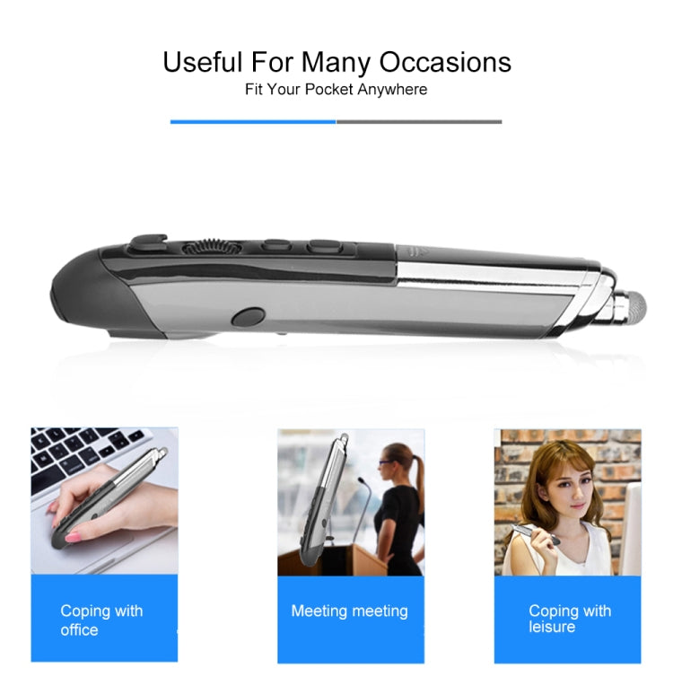 PR-08 6-keys Smart Wireless Optical Mouse with Stylus Pen & Laser Function (Grey) - free shipping - PMC Jewellery - Order now!
