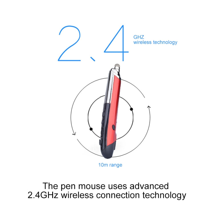 PR-08 6-keys Smart Wireless Optical Mouse with Stylus Pen & Laser Function (Red)