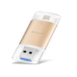 Richwell 3 in 1 128G Type-C + 8 Pin + USB 3.0 Metal Double Cover Push-pull Flash Disk with OTG Function(Gold) - free shipping - PMC TechLife - Order now!