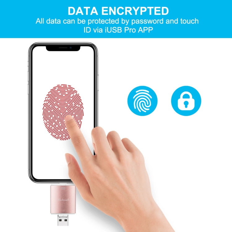 Richwell 3 in 1 128G Type-C + 8 Pin + USB 3.0 Metal Double Cover Push-pull Flash Disk with OTG Function(Gold) - free shipping - PMC Jewellery - Order now!