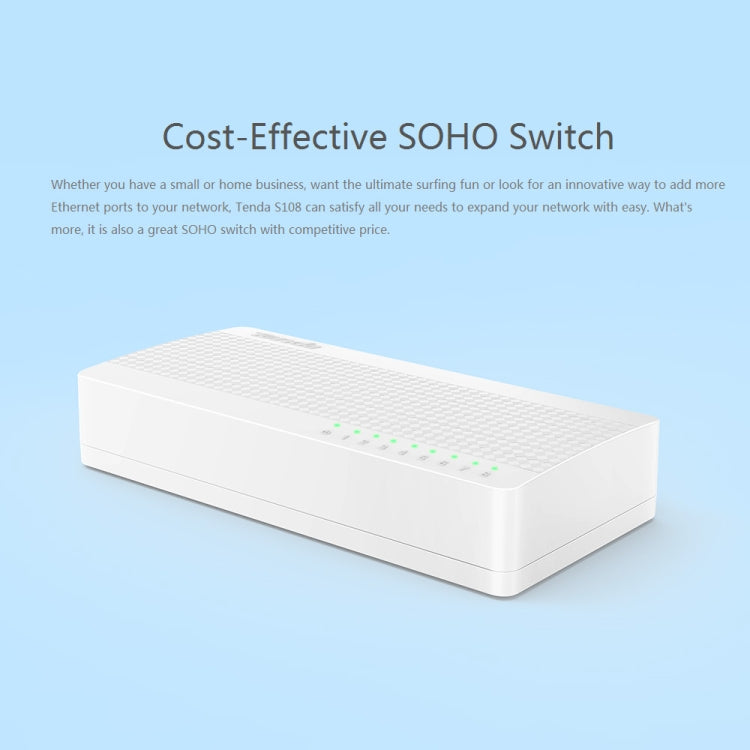 Tenda S108 8 Ports 10 / 100Mbps Fast Ethernet Network Switch LAN HUB