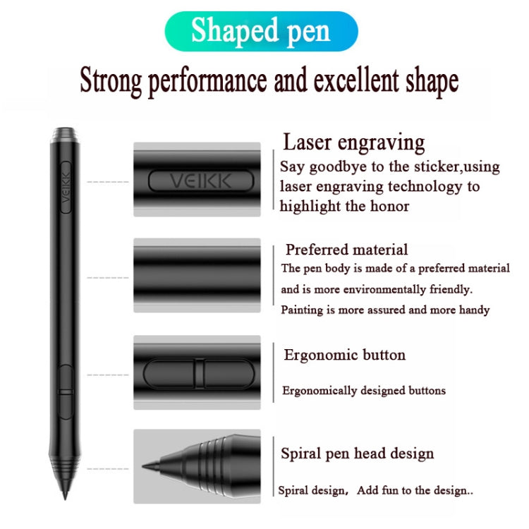 VEIKK A50 10x6 inch 5080 LPI Smart Touch Electronic Graphic Tablet, with Type-c Interface - free shipping - PMC Jewellery - Order now!