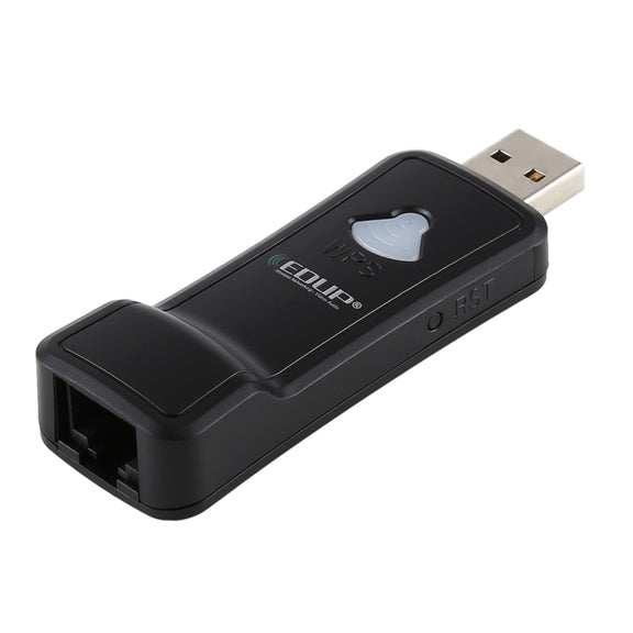 EDUP EP-2911S 300Mbps 2.4GHz Wireless USB Repeater WiFi to RJ45 Network Adapter for TV, Set Top Box, PS4, Xbox, Printer, Projector