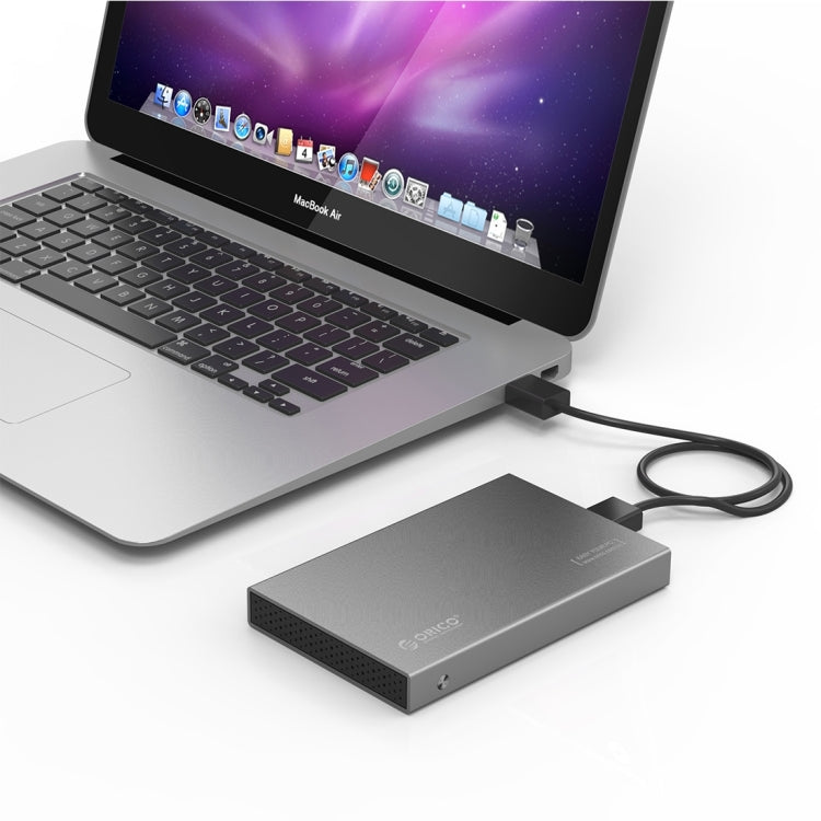 ORICO 2518S3 USB3.0 External Hard Disk Box Storage Case for 7mm & 9.5mm 2.5 inch SATA HDD / SSD (Grey)