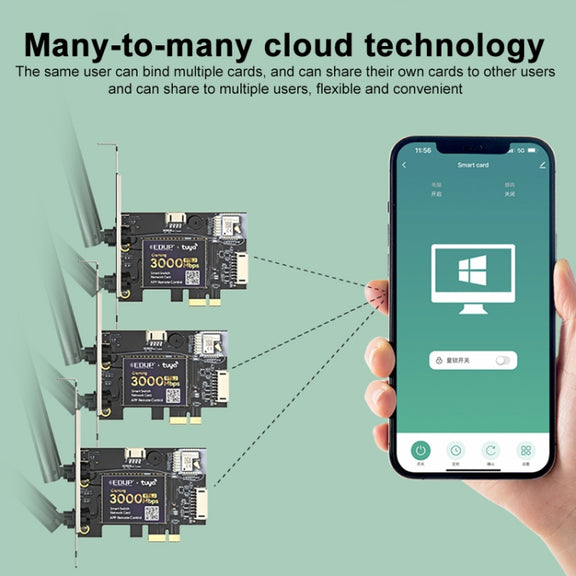 EDUP AX200SW 3000Mbps Remote Control Computer Power On and Off Network Card