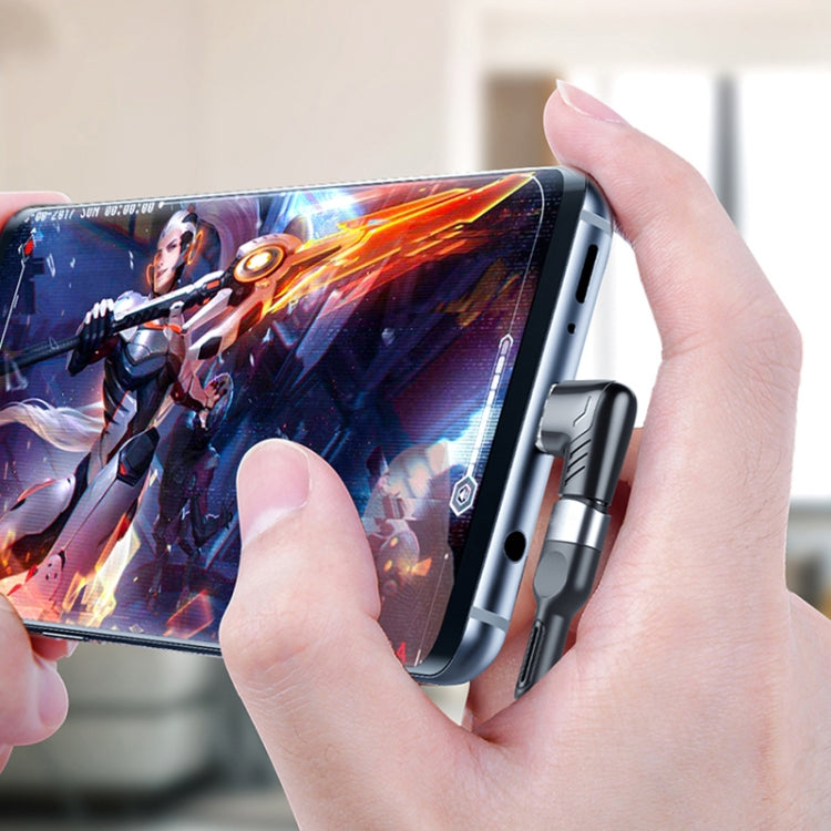 X20 100W PD USB-C / Type-C Female to USB-C / Type-C Elbow Magnetic Charging Adapter(Tarnish) - Charging Cable & Head by PMC TechLife | Online Shopping South Africa | PMC TechLife