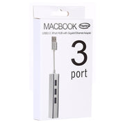 Aluminum Shell 3 USB3.0 Ports HUB + USB3.0 Gigabit Ethernet Adapter