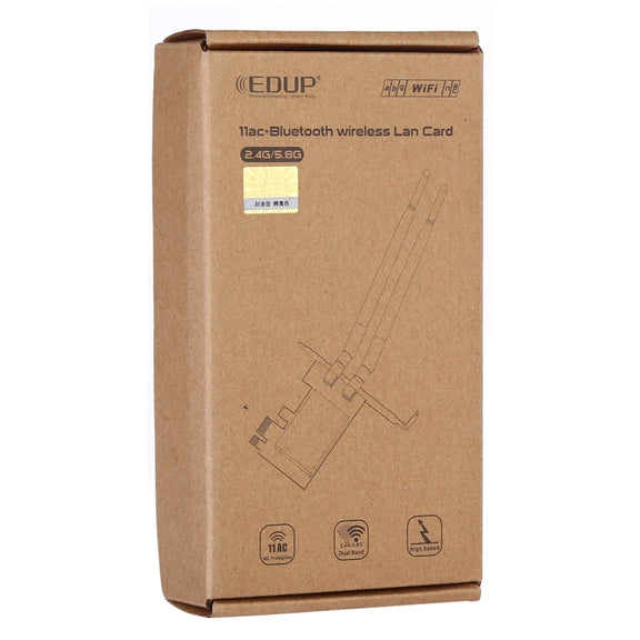 EDUP EP-9620 2 in 1 AC1200Mbps 2.4GHz & 5.8GHz Dual Band PCI-E 2 Antenna WiFi Adapter External Network Card + Bluetooth