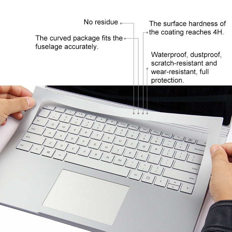 4 in 1 Notebook Shell Protective Film Sticker Set for Microsoft Surface Book 2 15 inch(Gold)