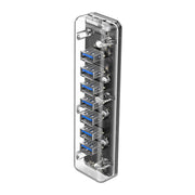 ORICO F7U 7 x USB 3.0 Ports 5Gbps Fast Transmission Desktop HUB with Blue LED Indicator Light (Transparent)