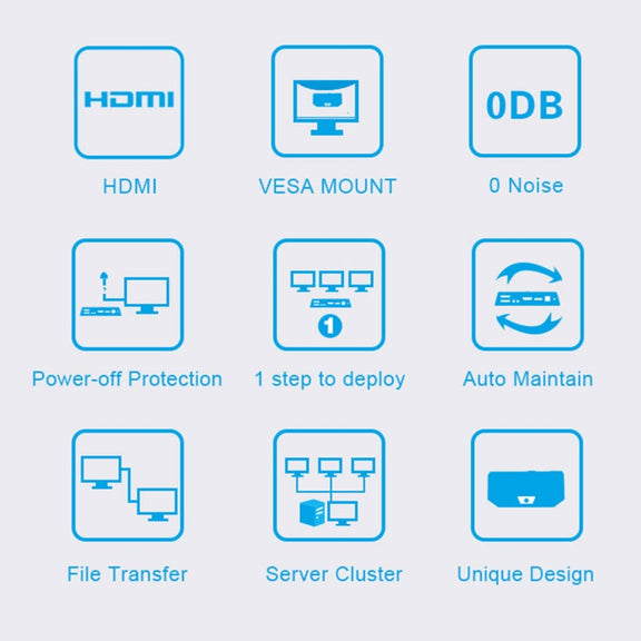 Zero Client R1 Mini PC, CORTEX QUAD A9 Quad Core up to 1.6GHz, RAM: 1GB, ROM: 8GB, Support HDMI, VGA, RJ45, SPK