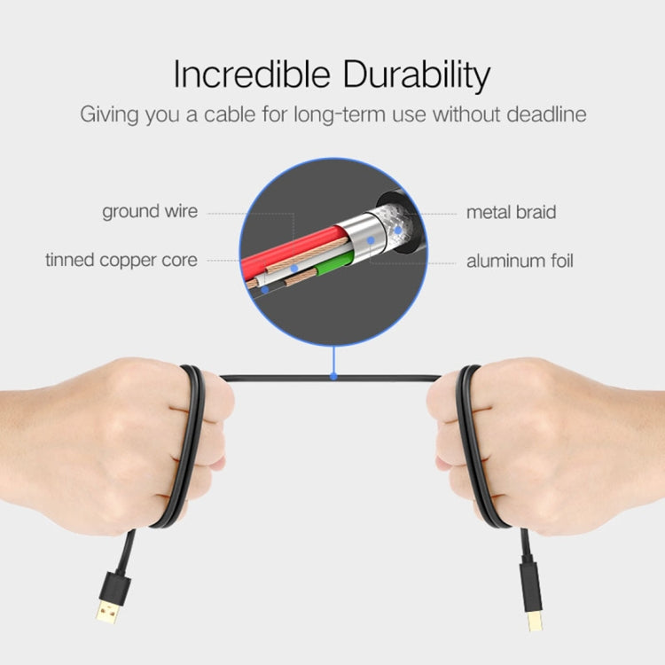 UGREEN USB 3.0 Type A Male to Type B Male Gold-plated Printer Cable Data Cable, For Canon, Epson, HP, Cable Length: 1m