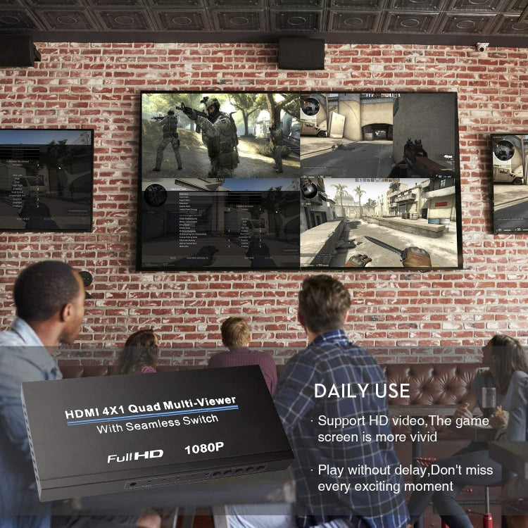 NEWKENG NK-C941 Full HD 1080P HDMI 4x1 Quad Multi-Viewer with Seamless Switch & Remote Control, AU Plug