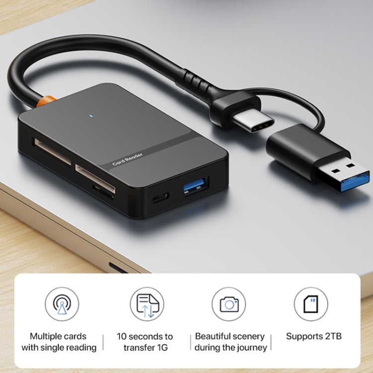 ADS-316 8 in 1 Type-C+USB Multi-function Card Reader -  by PMC Jewellery | Online Shopping South Africa | PMC Jewellery | Buy Now Pay Later Mobicred