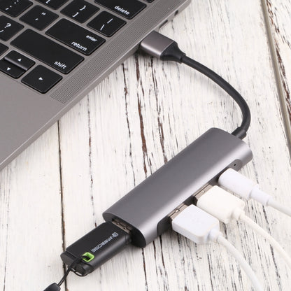 U-811 4 in 1 USB 3.0 to 3 USB 3.0 + USB-C / Type-C Ports HUB Docking Station - USB 3.0 HUB by PMC Jewellery | Online Shopping South Africa | PMC Jewellery | Buy Now Pay Later Mobicred