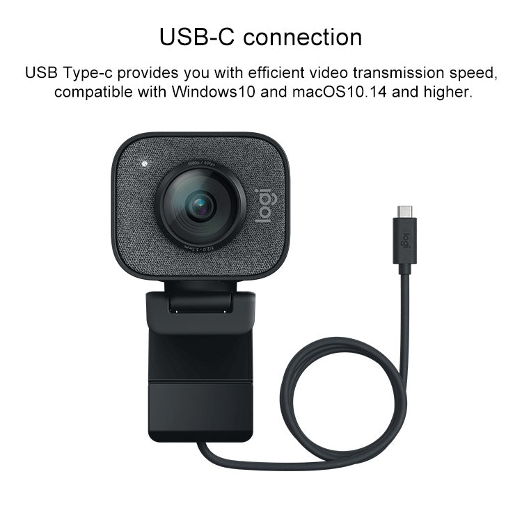 Logitech StreamCam Full HD 1080P / 60fps Auto Focus USB-C / Type-C Port Live Broadcast Gaming Webcam, Built-in Microphone (Black) - free shipping - PMC Jewellery - Order now!