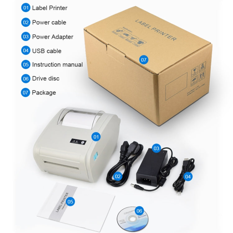 POS-9210 110mm USB +  Bluetooth POS Receipt Thermal Printer Express Delivery Barcode Label Printer, AU Plug(White)