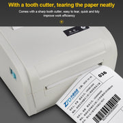 POS-9210 110mm USB +  Bluetooth POS Receipt Thermal Printer Express Delivery Barcode Label Printer, EU Plug(White)