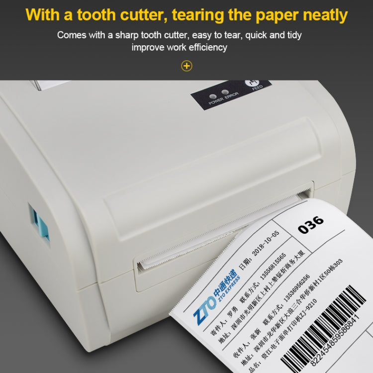 POS-9210 110mm USB +  Bluetooth POS Receipt Thermal Printer Express Delivery Barcode Label Printer, EU Plug(White)