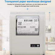 POS-9210 110mm USB +  Bluetooth POS Receipt Thermal Printer Express Delivery Barcode Label Printer, US Plug(White)