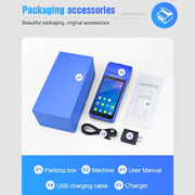 POS-6000 4G Version 1GB+8GB 58mm PDA Handheld 5.5 inch QR Code Android Smart POS Teminal Scanner Printer, EU Plug