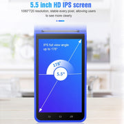 POS-6000 4G Version 1GB+8GB 58mm PDA Handheld 5.5 inch QR Code Android Smart POS Teminal Scanner Printer, US Plug