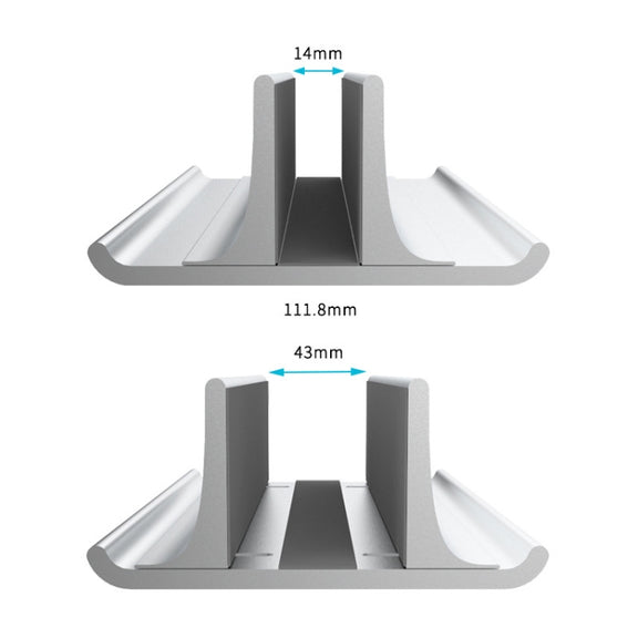 Universal Portable Aluminum Alloy Single Slot Width Adjustable Laptop Vertical Radiating Storage Stand Base(Black)