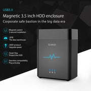 ORICO DS200U3 3.5 inch 2 Bay Magnetic-type USB 3.0 Hard Drive Enclosure with Blue LED Indicator(Black)