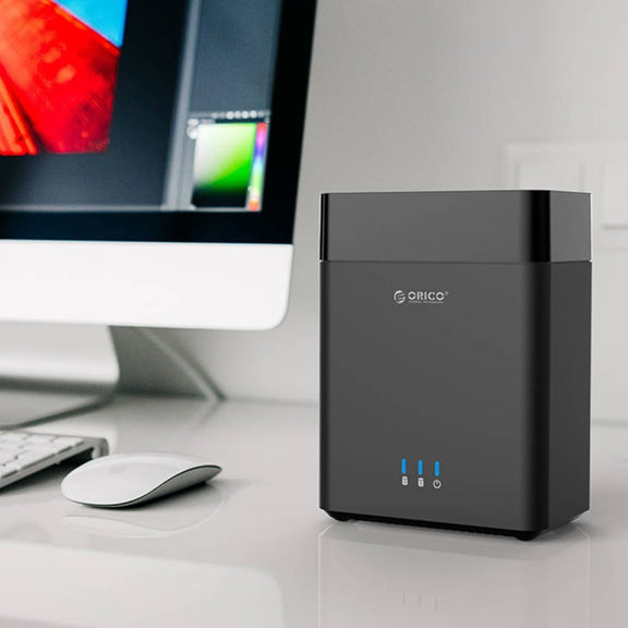 ORICO DS200U3 3.5 inch 2 Bay Magnetic-type USB 3.0 Hard Drive Enclosure with Blue LED Indicator(Black)